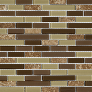 FTED02 BROWN MARBLE GLASS MIX STAGGERED