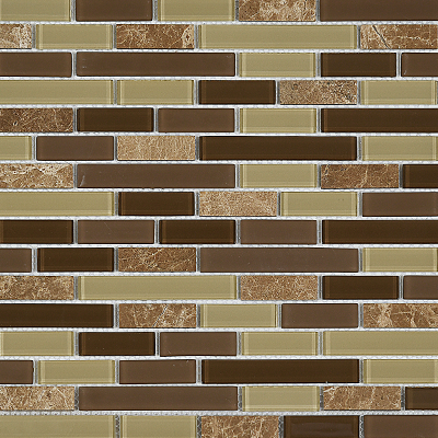 FTED02 BROWN MARBLE GLASS MIX STAGGERED